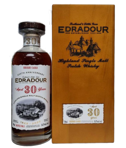 Fles Edradour 30 Years Old Sherry Cask, single malt whisky, op voorraad bij slijterij t Bockje in Bathmen