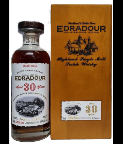 Fles Edradour 30 Years Old Sherry Cask, single malt whisky, op voorraad bij slijterij t Bockje in Bathmen