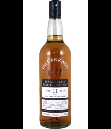 Fles Tri Carragh Glen Garioch 11 Years Old, single malt whisky, op voorraad bij slijterij t Bockje in Bathmen
