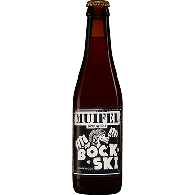 Fles Muifel Bockski Whiskybock, bier van Muifel, op voorraad bij slijterij t Bockje in Bathmen