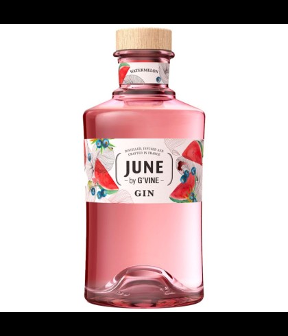 Fles G'Vine June Watermelon, gin, op voorraad bij slijterij t Bockje in Bathmen