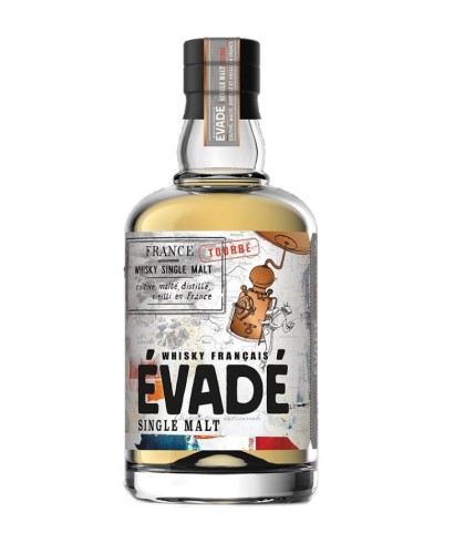 Fles Évadé Peated French Single Malt, whisky, op voorraad bij slijterij t Bockje in Bathmen