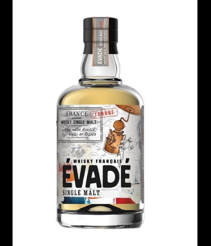 Fles Évadé Peated French Single Malt, whisky, op voorraad bij slijterij t Bockje in Bathmen