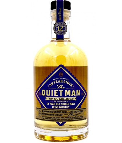 Fles The Quiet Man 12 Years Old An Culchiste The Reserve, Ierse whiskey, op voorraad bij slijterij t Bockje in Bathmen