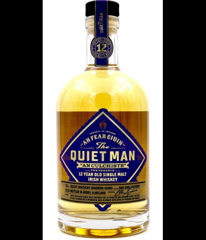 Fles The Quiet Man 12 Years Old An Culchiste The Reserve, Ierse whiskey, op voorraad bij slijterij t Bockje in Bathmen