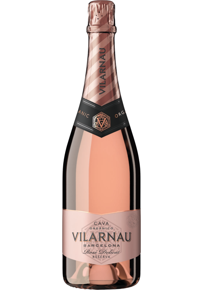 Fles Vilarnau Cava Brut Rosé, wijn, op voorraad bij slijterij ’t Bockje in Bathmen