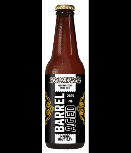 Fles Brouwersnös Barrel Aged VI 2025 Imperial Stout, bier van Brouwersnos, bij slijterij t Bockje in Bathmen
