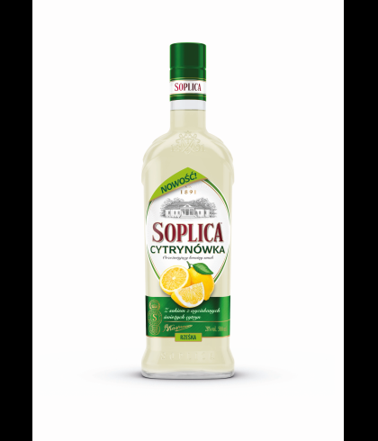 Fles Soplica Cytrynówka, wodka, op voorraad bij slijterij t Bockje in Bathmen