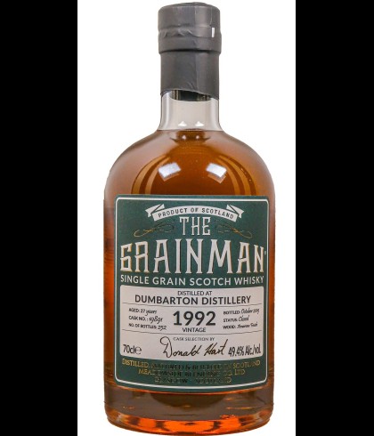 Fles The Grainman 1992 Dumbarton, whisky, op voorraad bij slijterij t Bockje in Bathmen