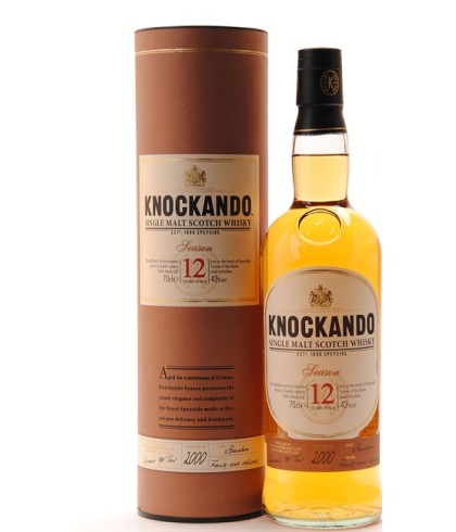Fles Speyside single malt van Knockando, op voorraad bij slijterij t Bockje in Bathmen