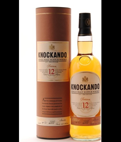 Fles Speyside single malt van Knockando, op voorraad bij slijterij t Bockje in Bathmen