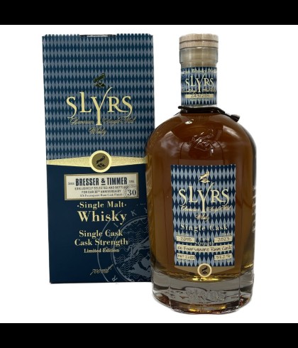 Fles Slyrs B en T Single Cask, Beierse single malt whisky, op voorraad bij slijterij t Bockje in Bathmen