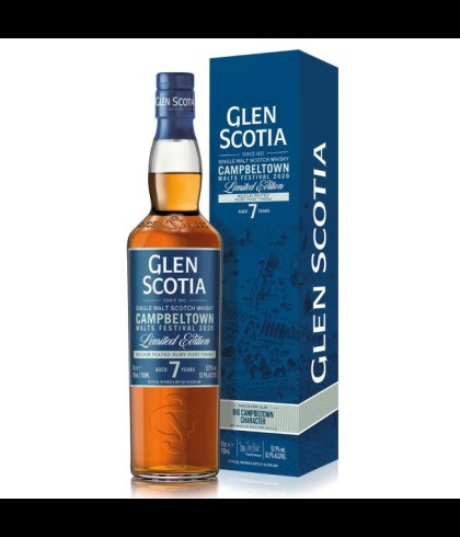 Fles Glen Scotia 7 Years Old Campbeltown Malts Festival 2026, single malt whisky, op voorraad bij slijterij t Bockje in Bathmen