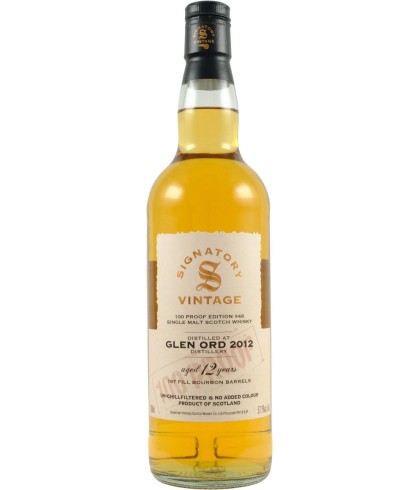 Fles Signatory Glen Ord 2012 100 Proof, single malt whisky, op voorraad bij slijterij t Bockje in Bathmen