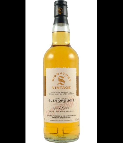 Fles Signatory Glen Ord 2012 100 Proof, single malt whisky, op voorraad bij slijterij t Bockje in Bathmen