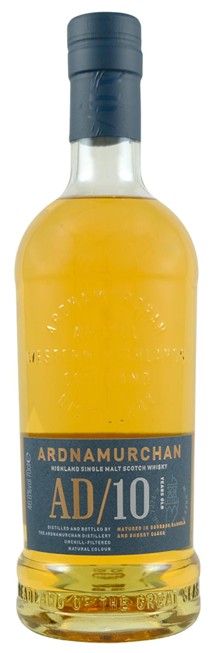 Fles Ardnamurchan AD/10 Years Old, single malt whisky, op voorraad bij slijterij t Bockje in Bathmen