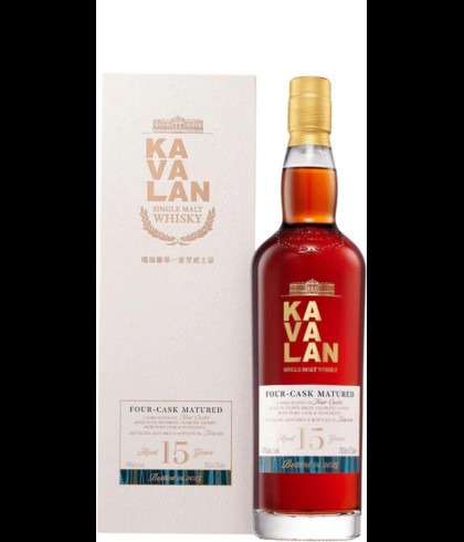 Fles Kavalan 15Y Four Cask Matured, whisky, bij slijterij ’t Bockje in Bathmen