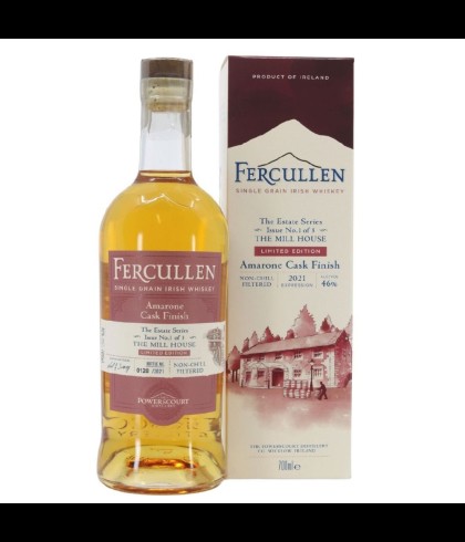 Fles Fercullen The Mill House Amarone Cask Finish, single malt whisky, op voorraad bij slijterij t Bockje in Bathmen