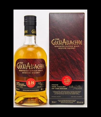 Fles GlenAllachie 18 Years Old, single malt whisky, op voorraad bij slijterij t Bockje in Bathmen