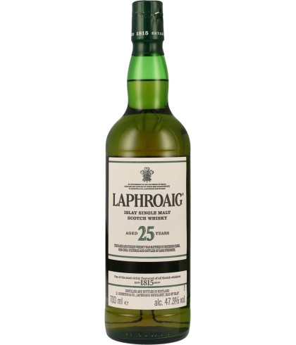 Fles Islay single malt van Laphroaig, op voorraad bij slijterij t Bockje in Bathmen
