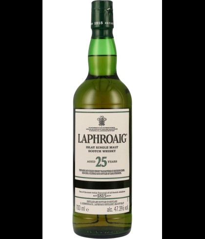 Fles Islay single malt van Laphroaig, op voorraad bij slijterij t Bockje in Bathmen
