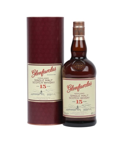Fles Glenfarclas 15 Years Old, single malt whisky, op voorraad bij slijterij t Bockje in Bathmen
