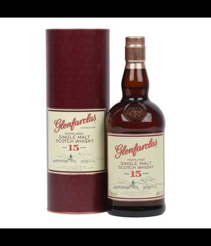 Fles Glenfarclas 15 Years Old, single malt whisky, op voorraad bij slijterij t Bockje in Bathmen