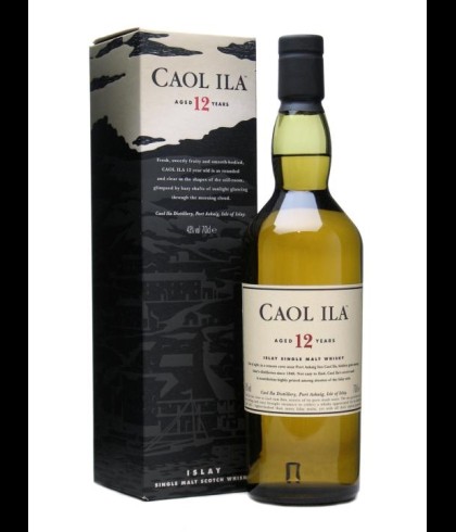 Fles Caol Ila 12 Years Old, single malt whisky, op voorraad bij slijterij t Bockje in Bathmen
