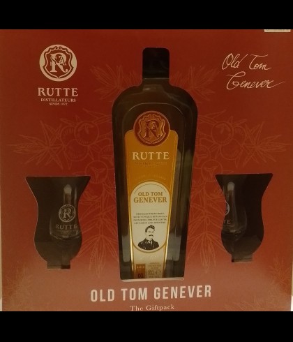 Geschenk Rutte Old Tom Genever Geschenkverpakking met 2 Glazen, bij slijterij ’t Bockje in Bathmen