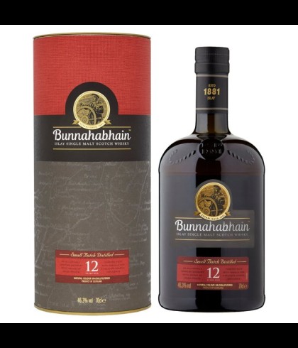 Fles Bunnahabhain 12 Years Old, single malt whisky, op voorraad bij slijterij t Bockje in Bathmen