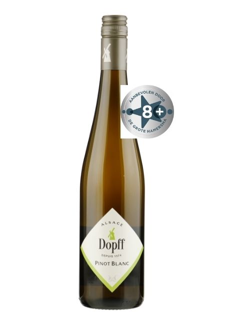 Fles Dopff au Moulin Pinot Blanc, wijn, op voorraad bij slijterij t Bockje in Bathmen