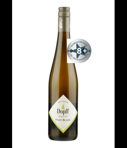 Fles Dopff au Moulin Pinot Blanc, wijn, op voorraad bij slijterij t Bockje in Bathmen