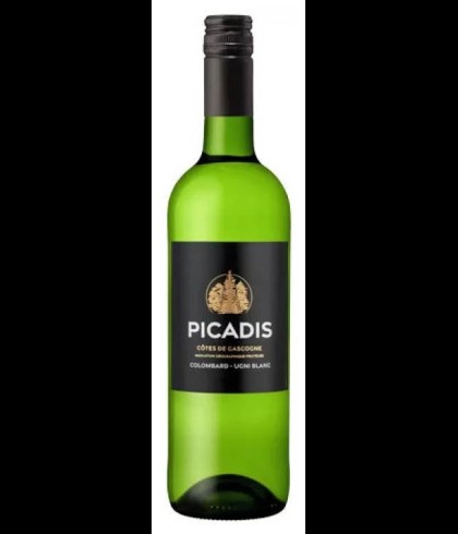 Fles Picadis Gascogne Colombard Ugni Blanc, wijn, op voorraad bij slijterij t Bockje in Bathmen