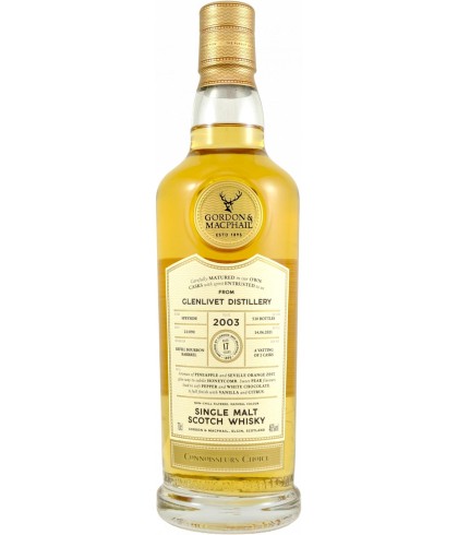 Fles Gordon & MacPhail Connoisseurs Choice Glenlivet 17 Years Old 2003, whisky, op voorraad bij slijterij ’t Bockje in Bathmen