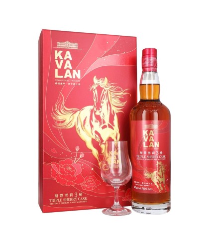 Fles Kavalan Triple Sherry Cask 2026 Gift Pack, whisky, bij slijterij ’t Bockje in Bathmen