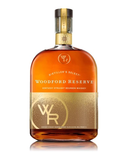 Fles Woodford Reserve Holiday 2022, Amerikaanse whiskey uit Kentucky, op voorraad bij slijterij t Bockje in Bathmen