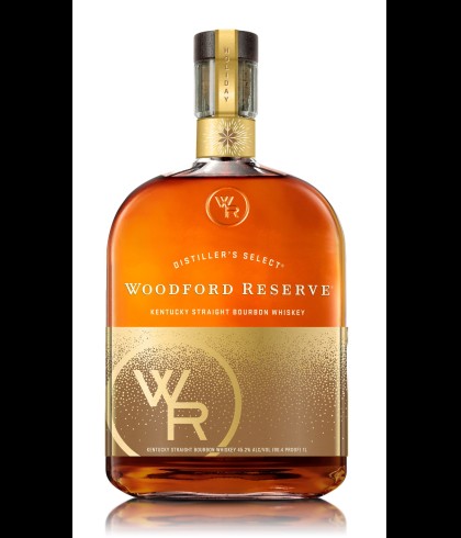 Fles Woodford Reserve Holiday 2022, Amerikaanse whiskey uit Kentucky, op voorraad bij slijterij t Bockje in Bathmen