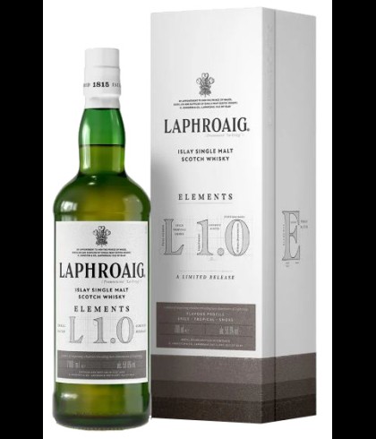 Fles Islay single malt van Laphroaig, op voorraad bij slijterij t Bockje in Bathmen