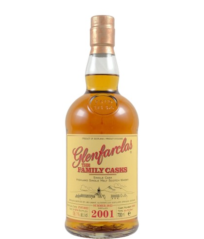 Fles Glenfarclas Family Cask 2001 #3383, single malt whisky, op voorraad bij slijterij t Bockje in Bathmen