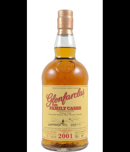 Fles Glenfarclas Family Cask 2001 #3383, single malt whisky, op voorraad bij slijterij t Bockje in Bathmen