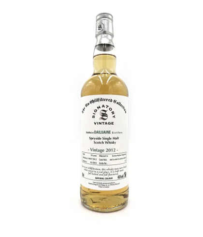 Fles Signatory Un-Chillfiltered Dailuaine 2012, single malt whisky, op voorraad bij slijterij t Bockje in Bathmen