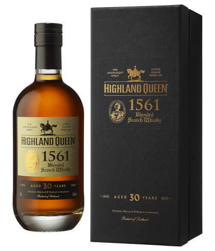 Fles Highland Queen 1561 30 Years Old, single malt whisky, op voorraad bij slijterij t Bockje in Bathmen