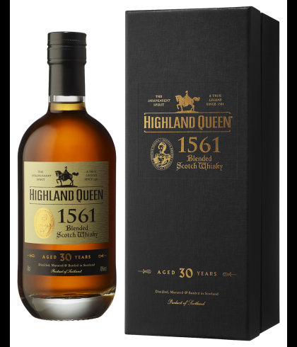Fles Highland Queen 1561 30 Years Old, single malt whisky, op voorraad bij slijterij t Bockje in Bathmen
