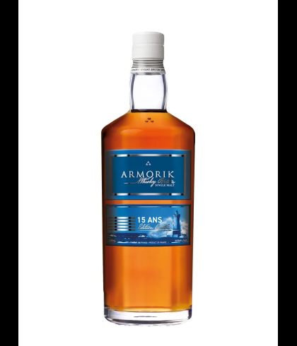 Fles Armorik 15 Years Old, single malt whisky, op voorraad bij slijterij t Bockje in Bathmen