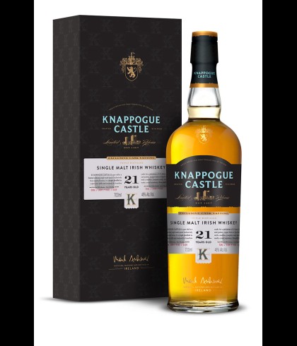 Fles Iers whiskey van Knappogue Castle, op voorraad bij slijterij t Bockje in Bathmen