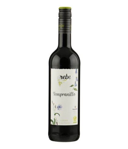 Fles Rebe Tempranillo Vegan, wijn op voorraad bij slijterij t Bockje in Bathmen