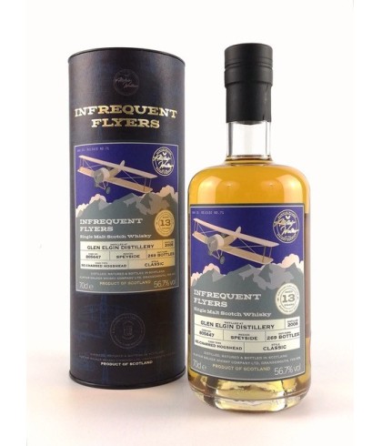 Fles Infrequent Flyers Glen Elgin 13Y 2008, single malt whisky, op voorraad bij slijterij t Bockje in Bathmen