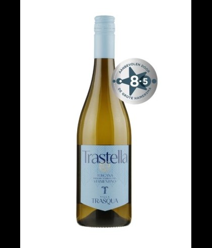 Fles Villa Trasqua Trastella Vermentino di Toscana, wijn, op voorraad bij slijterij t Bockje in Bathmen