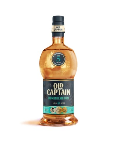 Fles Old Captain 5 Years Old Dominican Rum, rum, op voorraad bij slijterij t Bockje in Bathmen