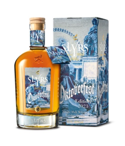 Fles Slyrs Single Malt Oktoberfest Edition 2023, Beierse single malt whisky, op voorraad bij slijterij t Bockje in Bathmen
